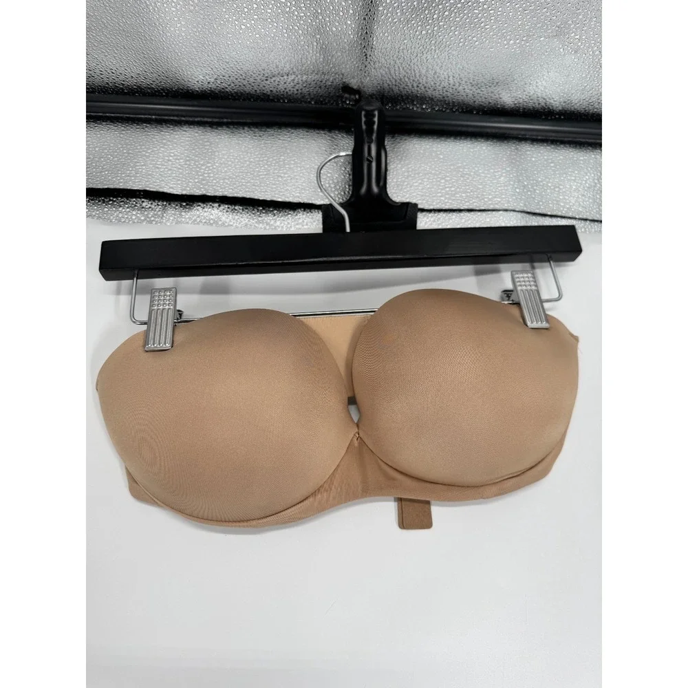 SKIMS Ultimate Push Up Strapless Bra Womens Size 36C Clay Tan Padded Underwired